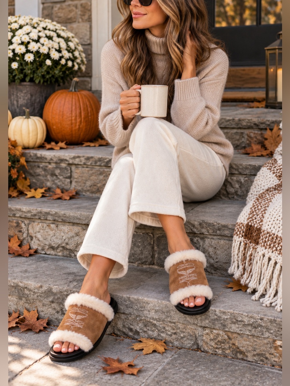 Zadig & Voltaire “Teddy Bare” Suede Shearling Slides Size 37 Cozy Luxe NWOB